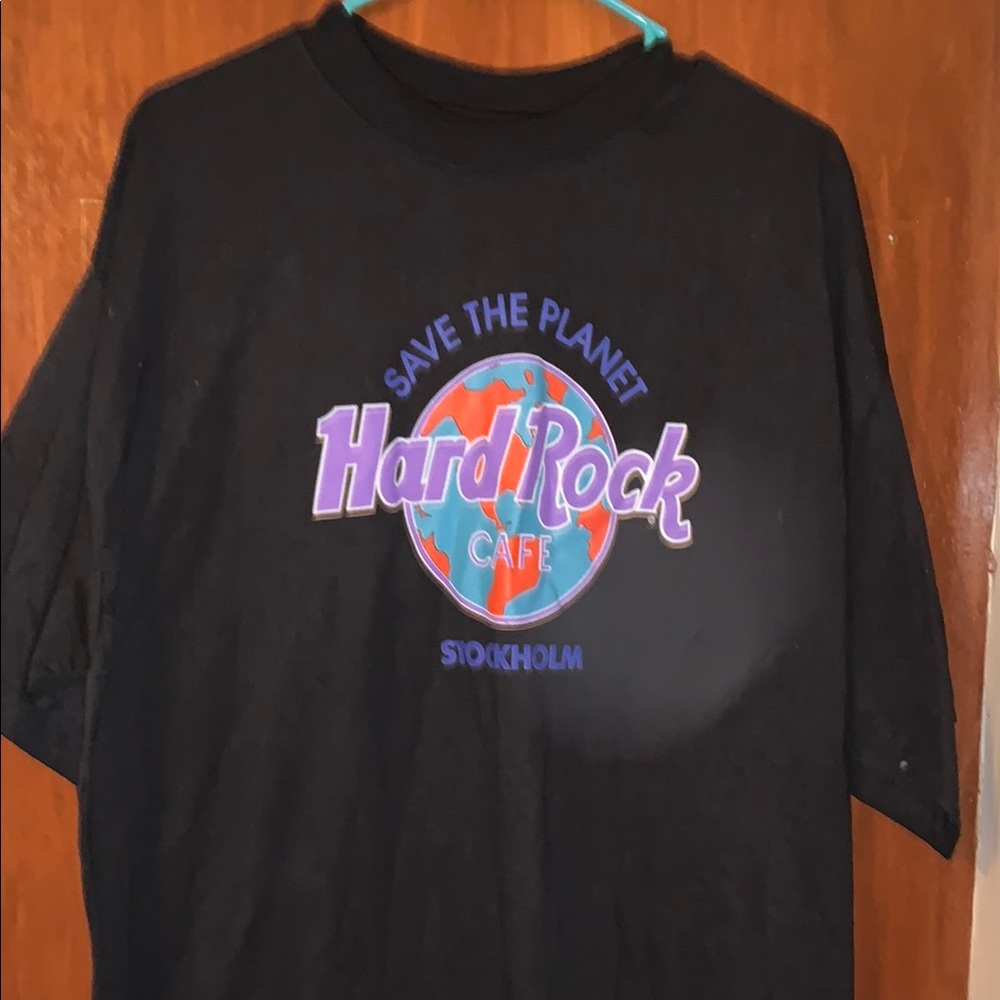 Hard Rock Cafe Vintage Stockholm Sweden Black T-Shirt